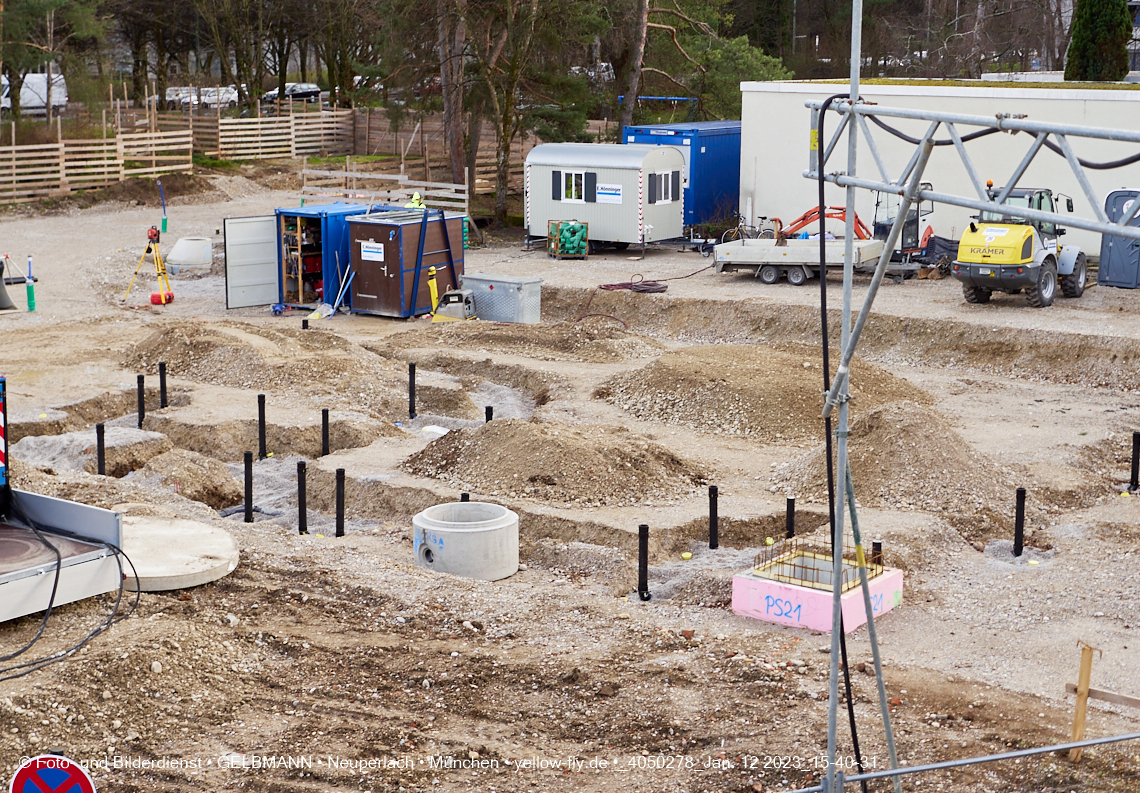 12.01.2023 - Baustelle an der Quiddestraße Haus für Kinder in Neuperlach